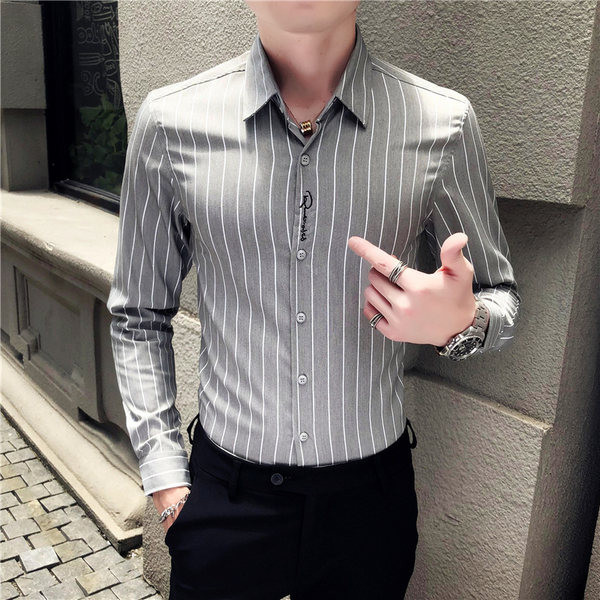 Prugasta muška košulja sa klasičnom kragnom u više boja