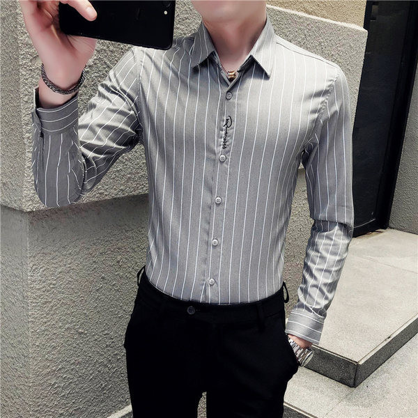 Prugasta muška košulja sa klasičnom kragnom u više boja