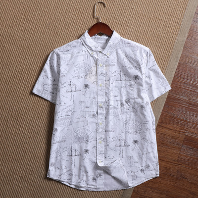 Ανδρικό casual πουκάμισο με κοντά μανίκια και κλασικό γιακά