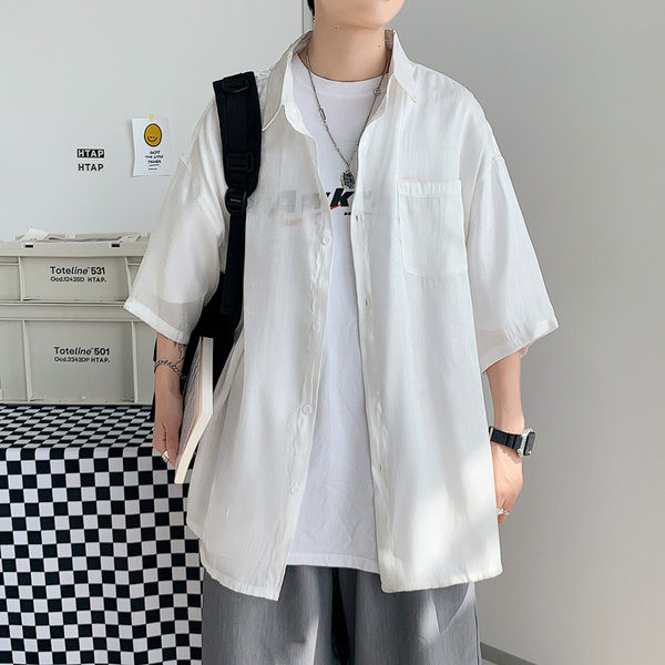 Vasaras vīriešu krekls ar spīdīgu efektu