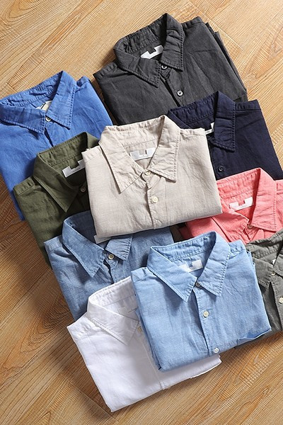 Vienkrāsains vīriešu krekls ar klasisku apkakli - izmērs līdz 4XL