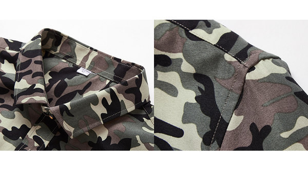 Meeste pikkade varrukate ja nööpidega kamuflaažsärk