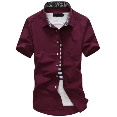 Meeste vabaaja särk lühikeste varrukate ja nööpidega