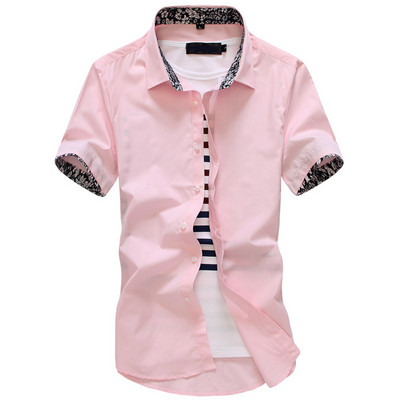 Meeste vabaaja särk lühikeste varrukate ja nööpidega