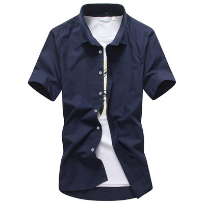 Meeste vabaaja särk lühikeste varrukate ja nööpidega