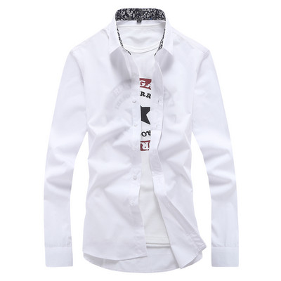 Meeste pikkade varrukatega särk ja aplikatsiooniga lilled krael