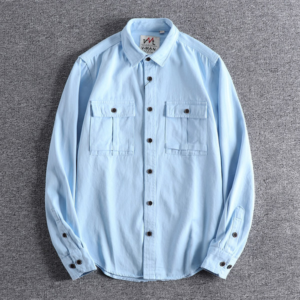 Ανδρικό πουκάμισο casual με μακριά μανίκια και κλασικό γιακά