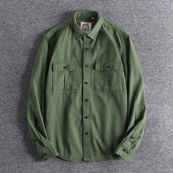 Ανδρικό πουκάμισο casual με μακριά μανίκια και κλασικό γιακά