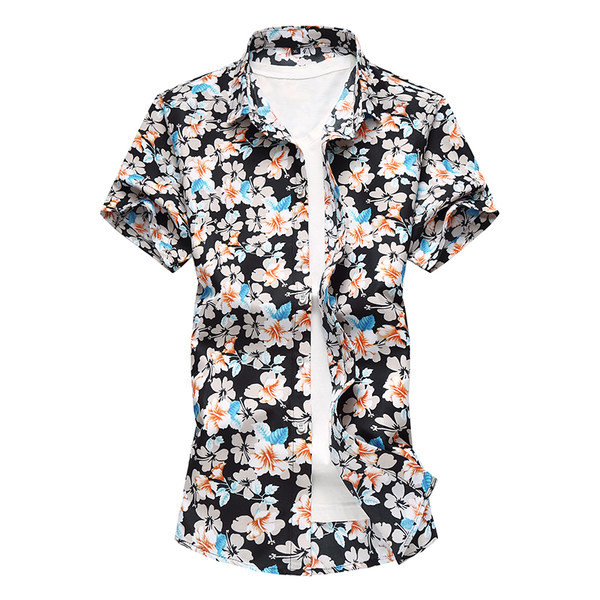 Jauns krāsaina vīriešu krekla modelis ar apkakli un īsām piedurknēm