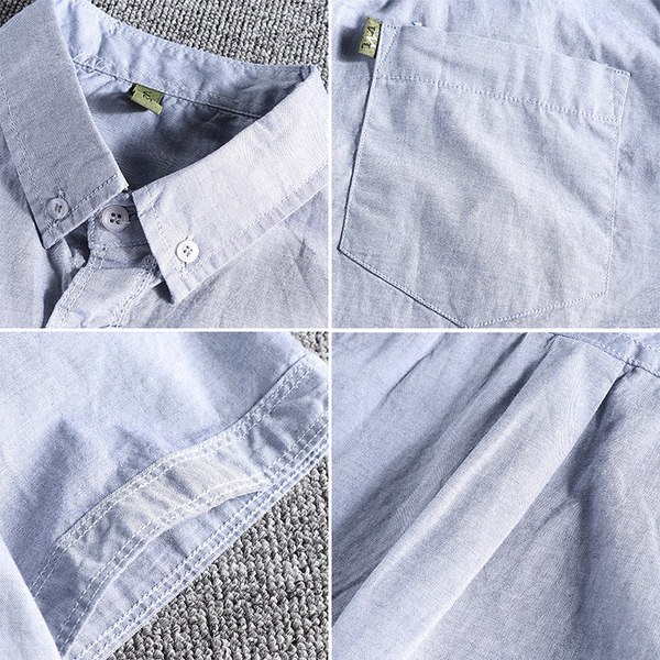 Vienkrāsains vīriešu krekls ar īsām piedurknēm un pogām