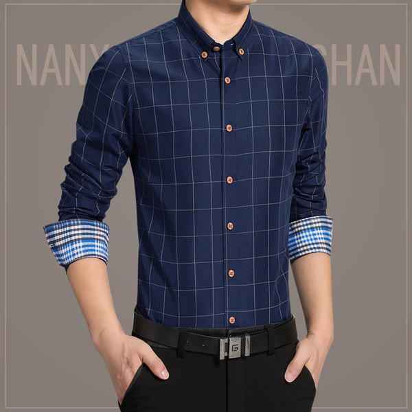 Meeste vabaaja ruuduline pikkade varrukatega särk