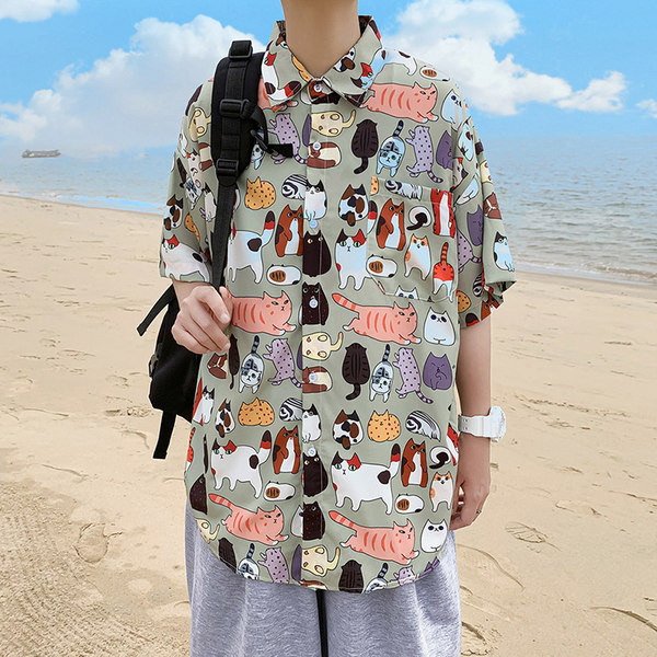 3/4 varrukatega laia värvilise aplikatsiooniga meeste särk