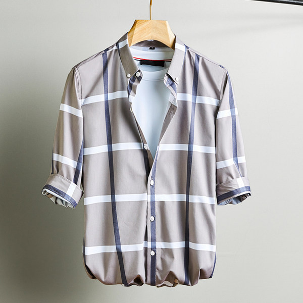 Suvine ruuduline nööpidega särk meestele