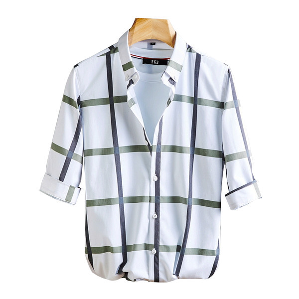 Suvine ruuduline nööpidega särk meestele