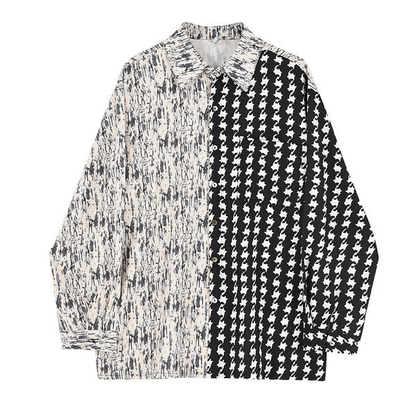 Vīriešu plats krekls ar klasisku apkakli un garām piedurknēm melnā krāsā