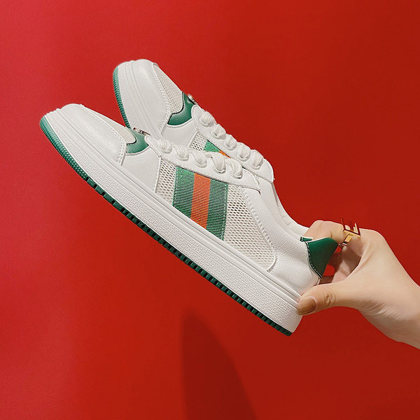 Γυναικεία casual αθλητικά παπούτσια  με επίπεδη σόλα και κορδόνια σε δύο χρώματα