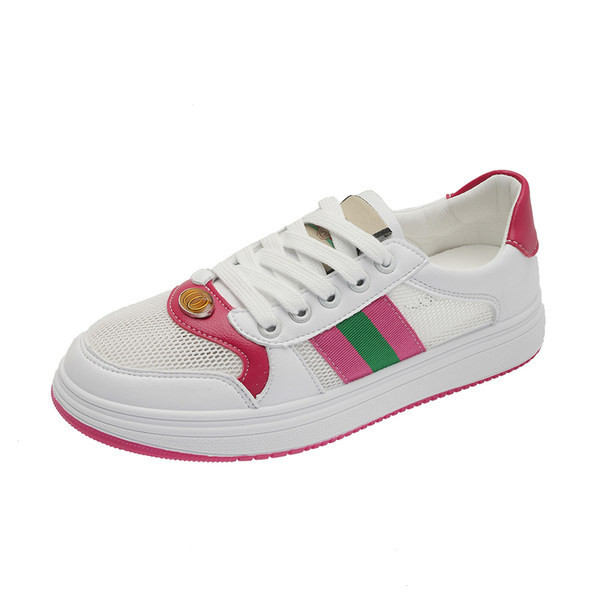 Γυναικεία casual αθλητικά παπούτσια  με επίπεδη σόλα και κορδόνια σε δύο χρώματα