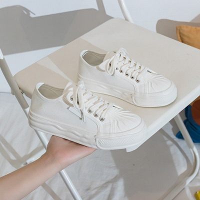 Ženske casual tenisice jednobojni model sa vezicama