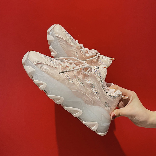 Γυναικεία πάνινα παπούτσια με κορδόνια και διακοσμητικές πέτρες σε τρία χρώματα