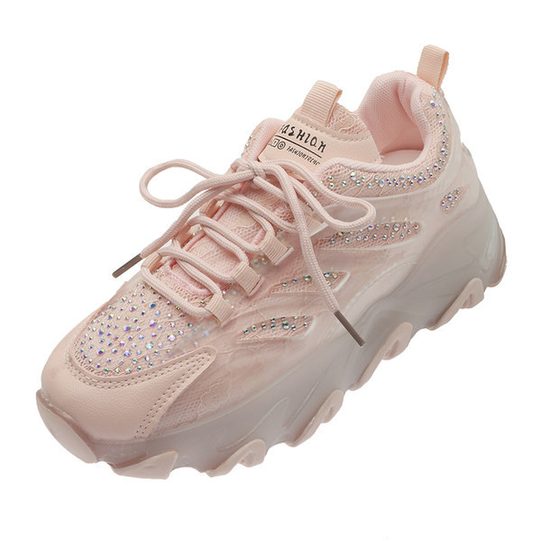 Γυναικεία πάνινα παπούτσια με κορδόνια και διακοσμητικές πέτρες σε τρία χρώματα