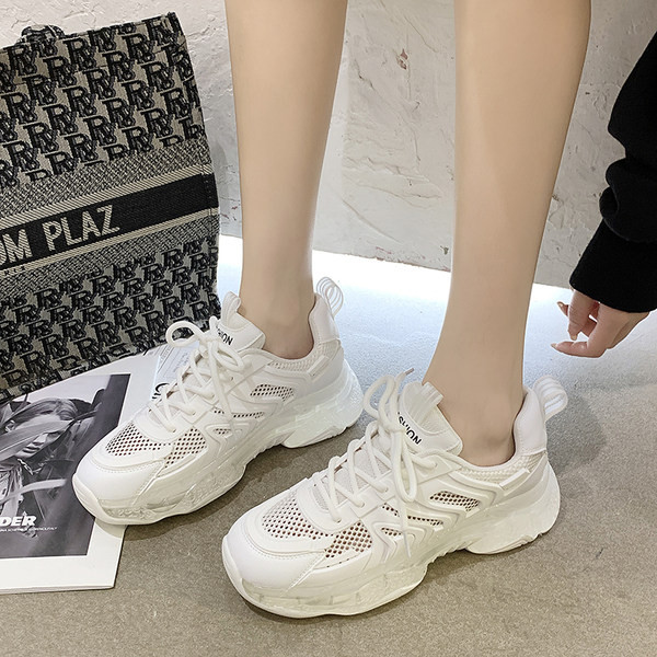 Ženske prozračne tenisice s vezicama u dvije boje