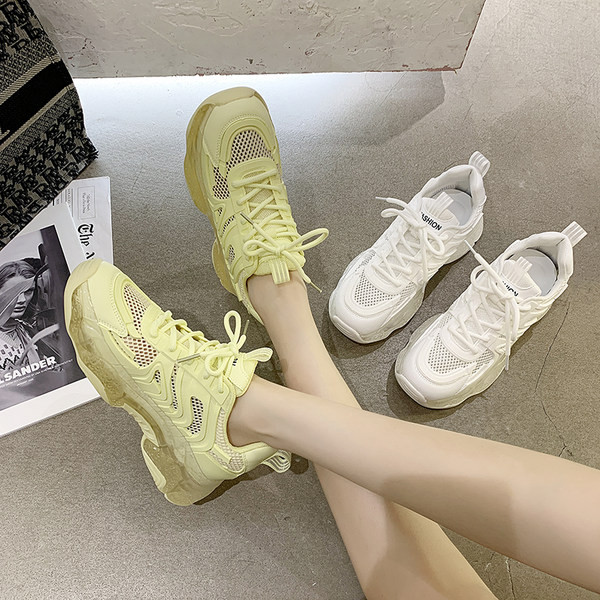 Ženske prozračne tenisice s vezicama u dvije boje