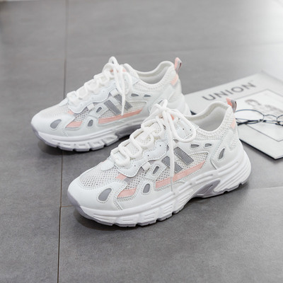 Γυναικεία casual πάνινα παπούτσια με κορδόνια και επιγραφή 