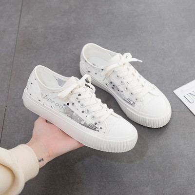 Casual αθλητικά παπούτσια με διαφανές μέρος και κορδόνια για γυναίκες