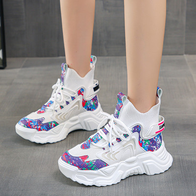 Värviliste motiividega naiste vabaaja tossud 5 cm