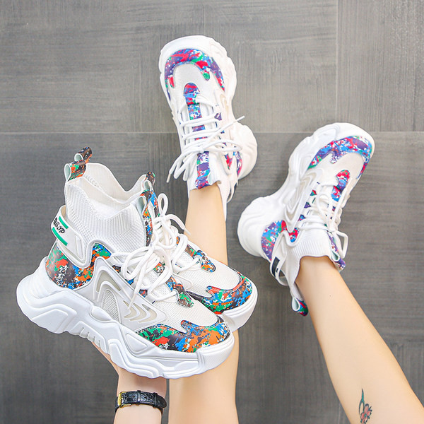 Värviliste motiividega naiste vabaaja tossud 5 cm