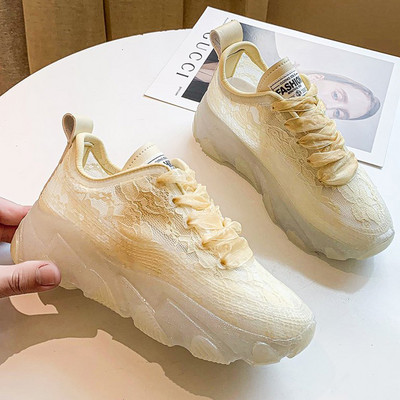 Uus mudel pitsi ja krobelise tallaga naiste tossud