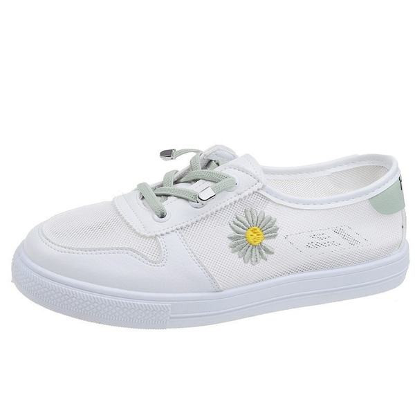 Ikdienas sieviešu kedas ar margrietiņu izšuvumu