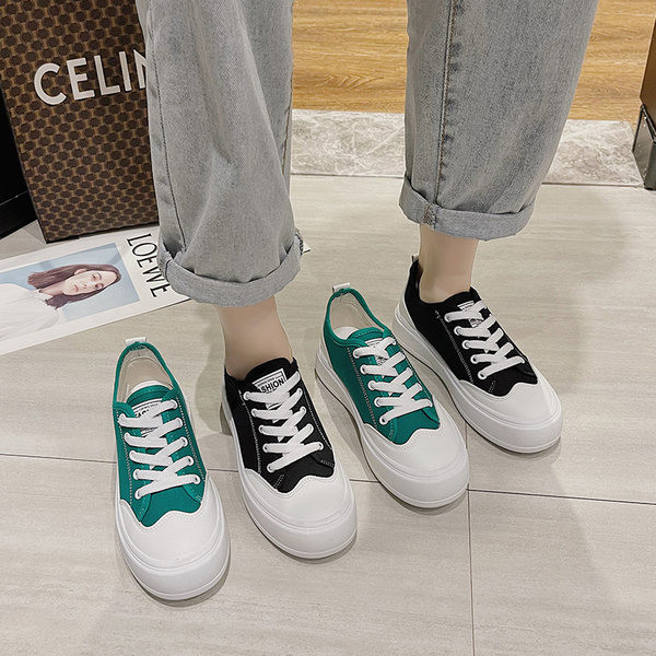 Dviejų spalvų vienspalviai moteriški sportbačiai su kaklaraiščiais