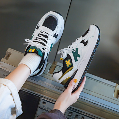 Ženske tenisice s grubim potplatom i vezicama-prozračne