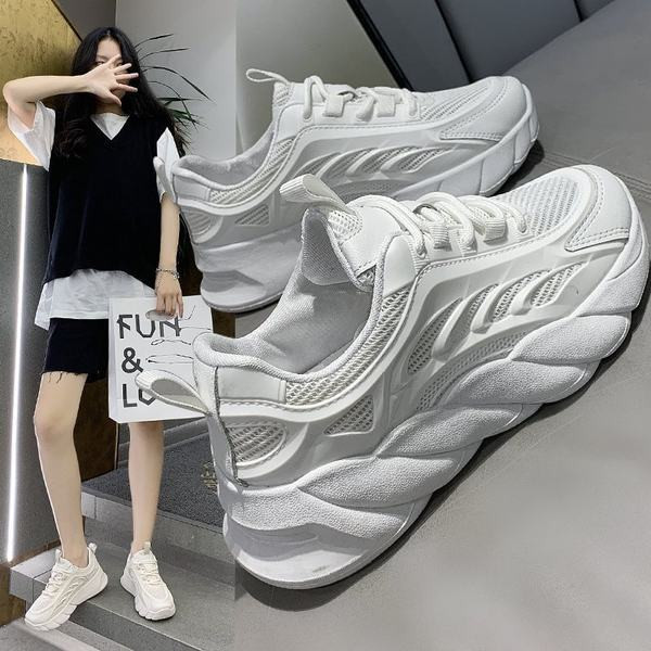 Ležerne tenisice s grubim potplatom u bijeloj i bež boji za žene