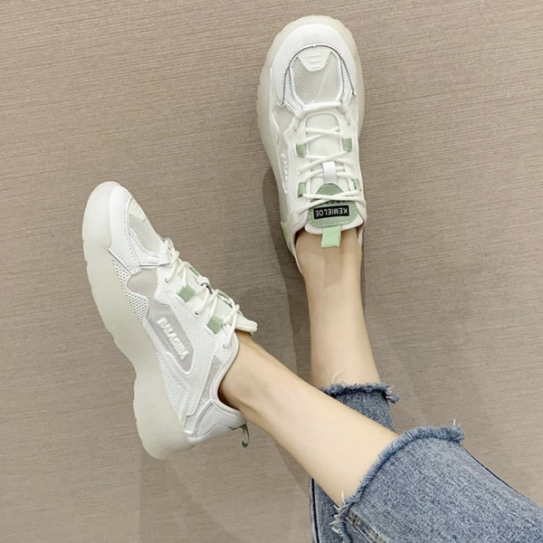 Νέο μοντέλο Γυναικεία casual αθλητικά  παπούτσια  από ύφασμα και κορδόνια