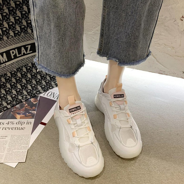 Νέο μοντέλο Γυναικεία casual αθλητικά  παπούτσια  από ύφασμα και κορδόνια