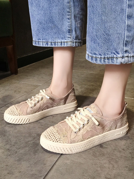 Sieviešu mežģīņu kedas ar plakanām zolēm