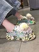 Hingavad värvilised 3D elemendiga naiste tossud