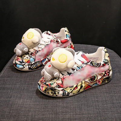 Hingavad värvilised 3D elemendiga naiste tossud