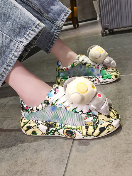 Hingavad värvilised 3D elemendiga naiste tossud