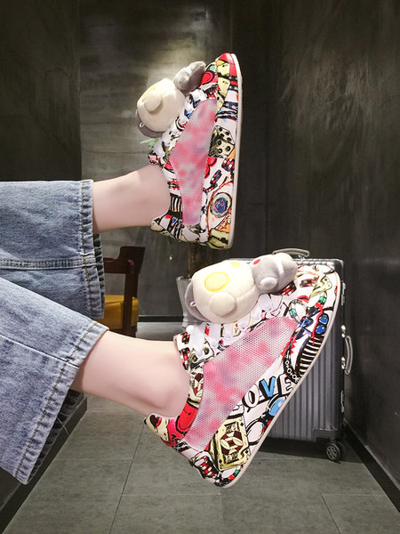 Hingavad värvilised 3D elemendiga naiste tossud