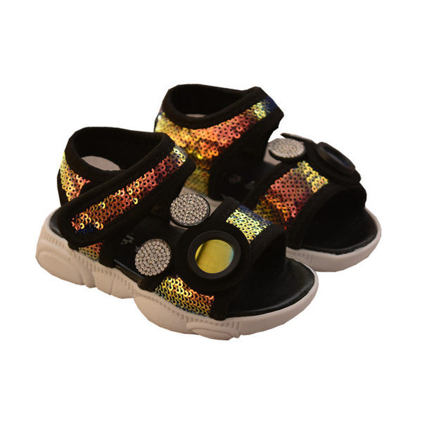 Bērnu sandales meitenēm ar fliteriem un uzlīmēm