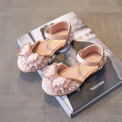 Jauns bērnu sandaļu modelis ar lentīti un pērlēm