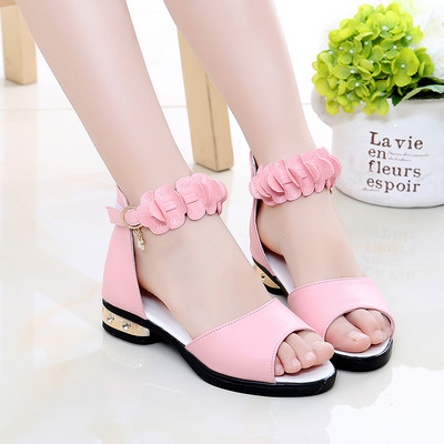 Παιδικά σανδάλια με αγκράφα και δερμάτινο λουράκι