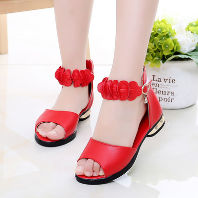 Παιδικά σανδάλια με αγκράφα και δερμάτινο λουράκι