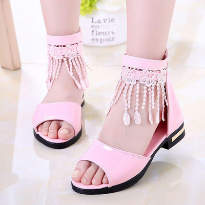 Παιδικά σανδάλια με αγκράφα και δερμάτινο λουράκι