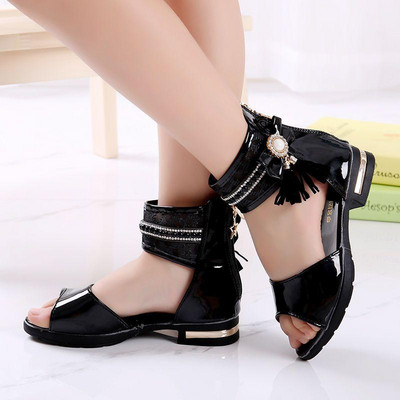 Παιδικά σανδάλια με αγκράφα και δερμάτινο λουράκι