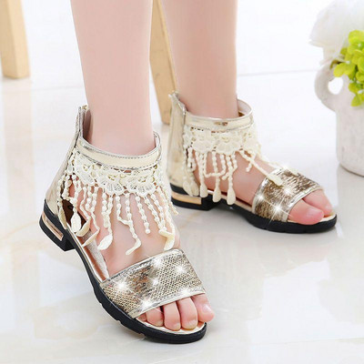 Παιδικά σανδάλια με αγκράφα και δερμάτινο λουράκι