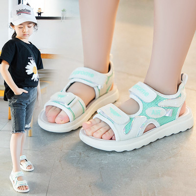 Sporta un ikdienas bērnu sandales ar uzrakstu un uzlīmēm meitenēm